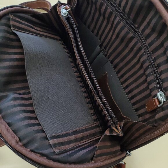 Jack Georges Voyager Floral Embossed Genuine Leather Backpack - Picture 13 of 16